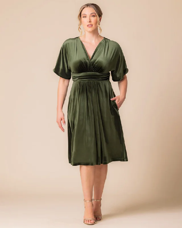 Women's Clothes For Special Occasions Angelic Velvet Midi Cocktail Dress