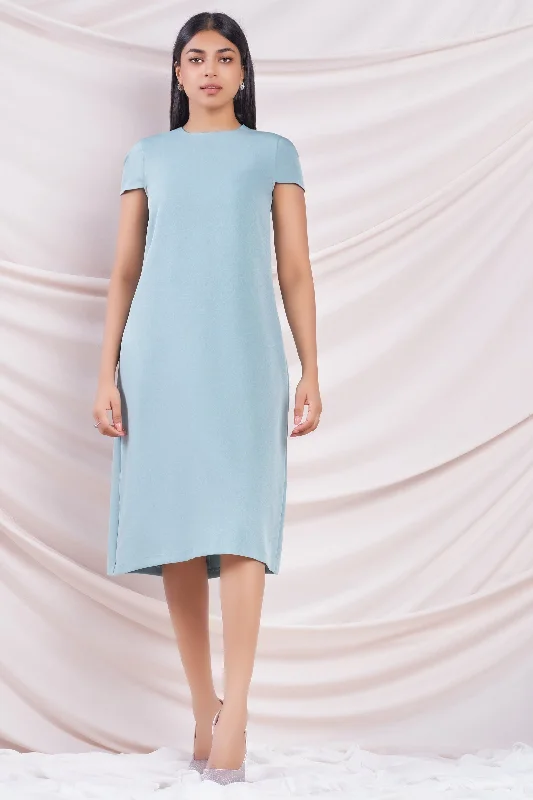 Women's Clothes For Work Green Shift Dress
