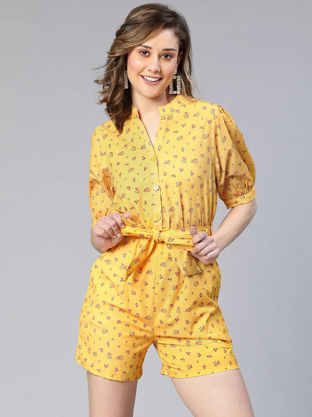Women's Sporty Chic Clothes Women Printed Standard Yellow Jumpsuits & Sets