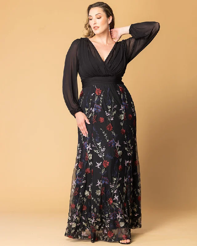 Comfortable Women's Clothes Isabella Embroidered Mesh Gown