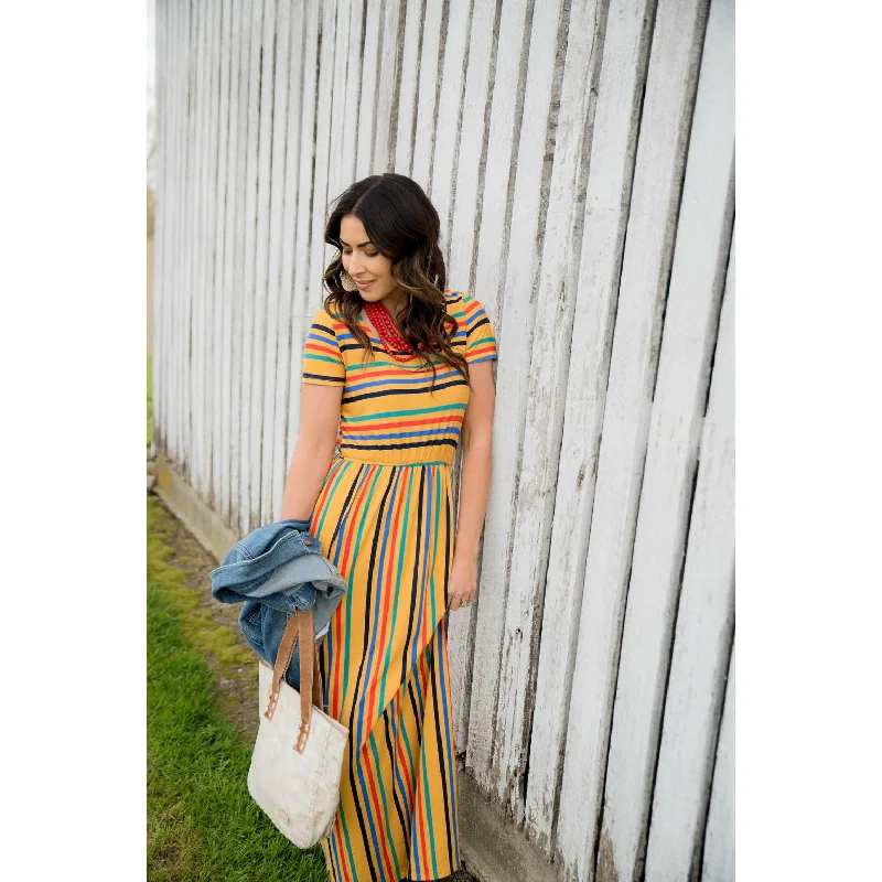 Flash Sale, Don't Miss Striped Maxi Tee Dress