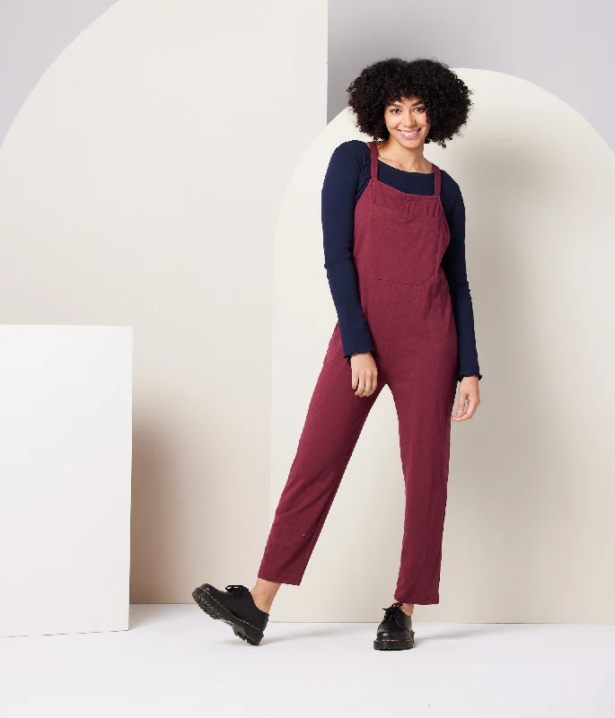 Everyday Fashion Rhythm Adjustable Overall - Burgundy