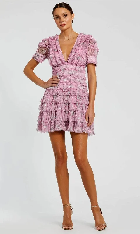 Women's Occasion Wear Clothing Ieena Duggal 8092 - Ruffled Frill Puff Sleeve Cocktail Dress Women's Occasion Wear Clothing Ieena Duggal 8092 - Ruffled Frill Puff Sleeve Cocktail Dress