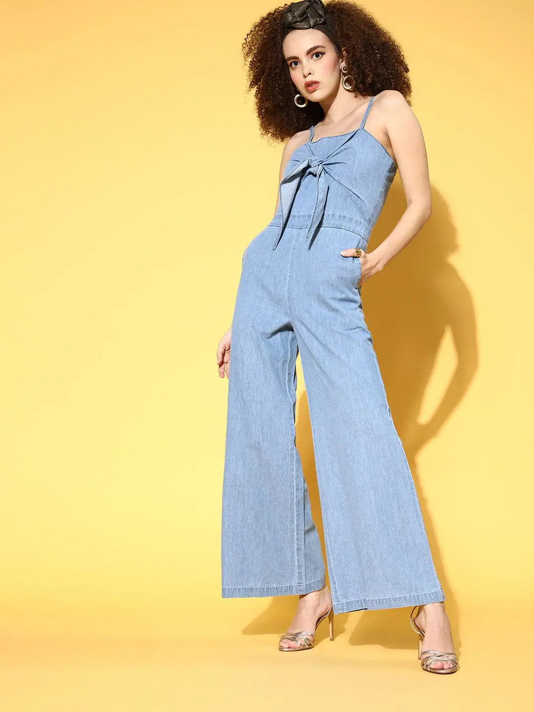 Special Offers, Don't Miss Women Solid Blue Jumpsuits & Sets