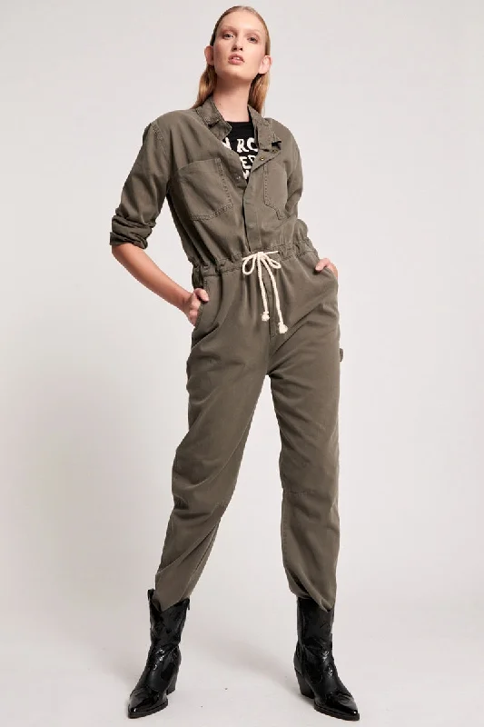 City Fashion OneTeaspoon WOMENS DARK KHAKI STARSHIP JUMPSUIT