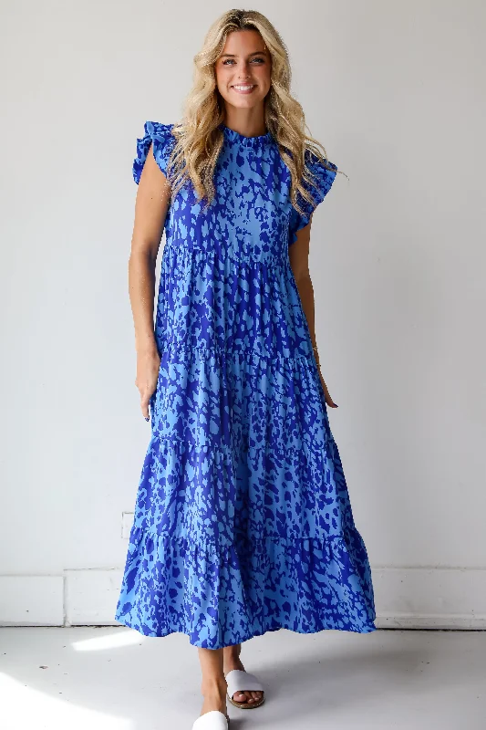 Comfy Women's Outfits for Daily Wear FINAL SALE - Spectacularly Gorgeous Navy Tiered Maxi Dress