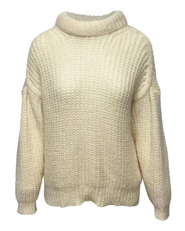 Women's Clothes For Work Events Bash Turtleneck Sweater in Cream Wool