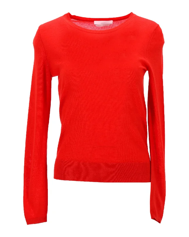 Vintage Clothing For Women Boss Merino Super Fine Sweater in Red Wool