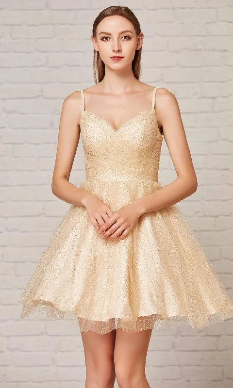 All Season Fashion Collection J'Adore Dresses - J18089 Glitter Tulle V Neck Dress