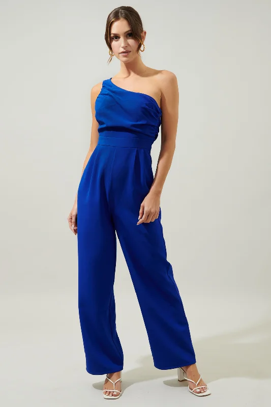 Comfortable Women's Clothes Blaine One Shoulder Ruched Jumpsuit