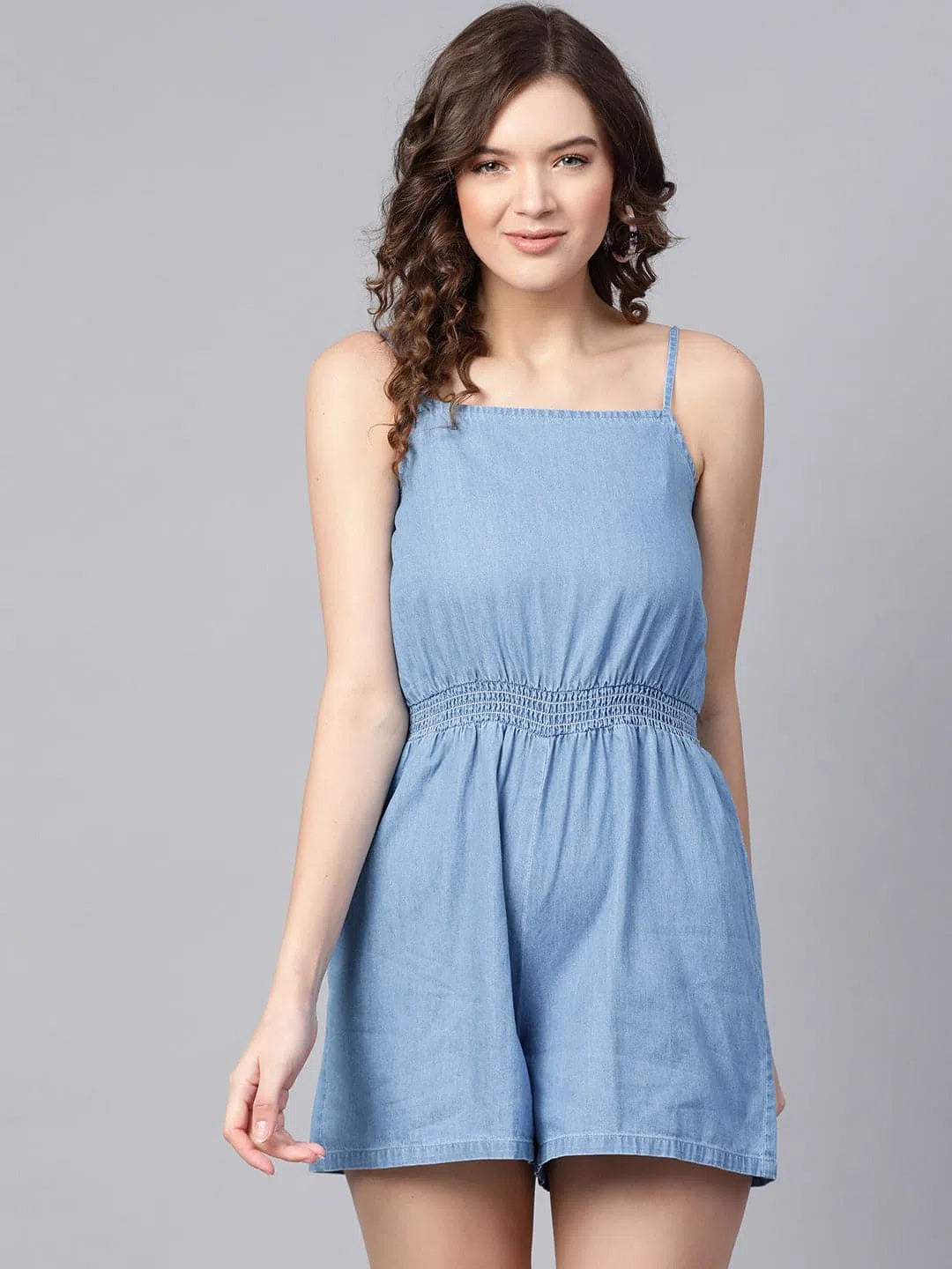 Exclusive Discounts Women Solid Blue Jumpsuits & Sets