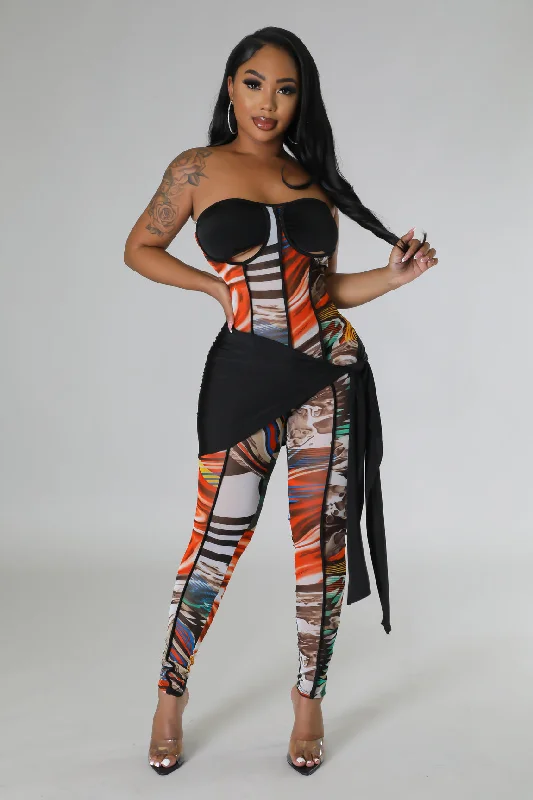 Women's Seasonal Clothes 2pc Nesha Jumpsuit Set