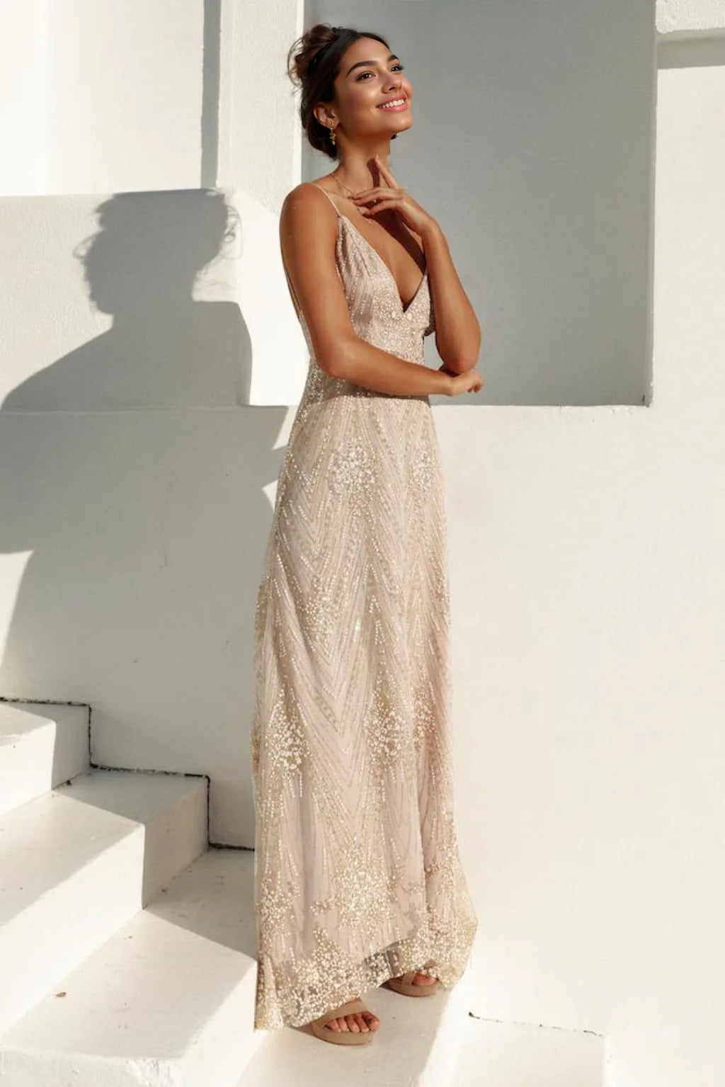 Comfortable Lounge Clothing It Will Be Maxi Dress Champagne