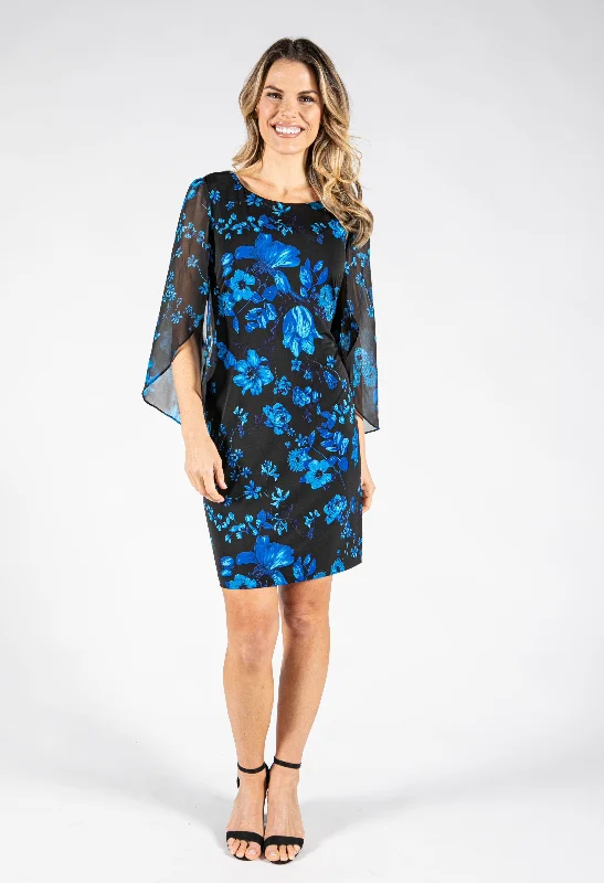 Women's Transitional Clothes Straight Fit Floral Dress