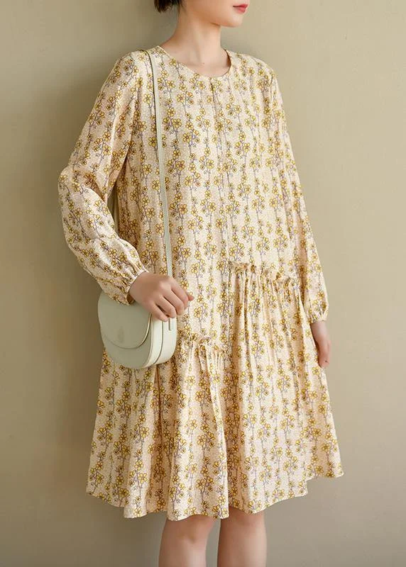 Women's Workout Clothing Art Beige Print Cotton asymmetrical design Summer Work Dress Women's Workout Clothing Art Beige Print Cotton asymmetrical design Summer Work Dress