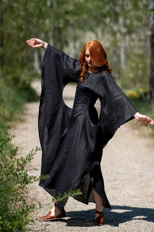 Women's Vacation Clothes Long Linen Batwing Dress