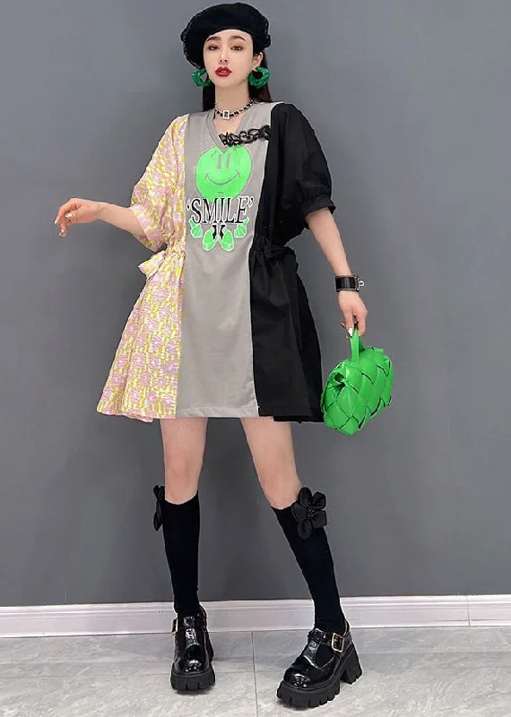 Women's Clothing With Trendy Designs Original Design Colorblock Asymmetrical Patchwork Cotton Cinch Dress Summer Women's Clothing With Trendy Designs Original Design Colorblock Asymmetrical Patchwork Cotton Cinch Dress Summer