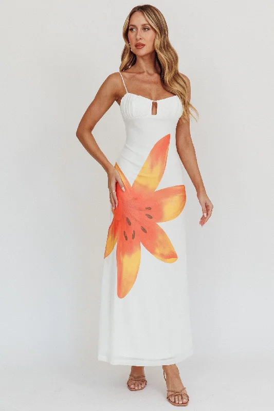 Fashion Forward, Function First Kailua Floral Print Maxi Dress White