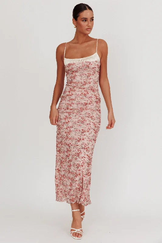 Versatile Style Wardrobe I'm Blushing Floral Lace Maxi Dress Rose