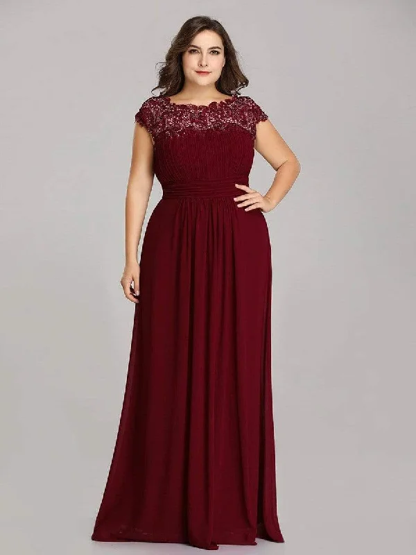 Stylish Outerwear Clothing For Women Maxi Long Lace Cap Sleeve Elegant Plus Size Bridesmaid Dress Stylish Outerwear Clothing For Women Maxi Long Lace Cap Sleeve Elegant Plus Size Bridesmaid Dress