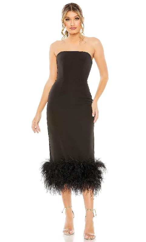 Chic Outfits Mac Duggal 11629 - Feather Trim Sheath Homecoming Dress