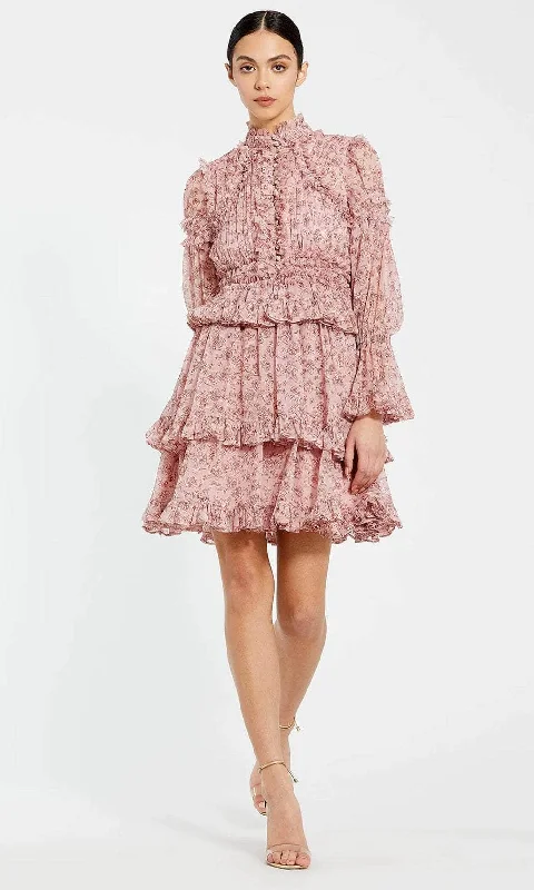 Women's Clothing For Outdoor Events Ieena Duggal 17002 - Long Flare Sleeve Ruffled Tiered Cocktail Dress Women's Clothing For Outdoor Events Ieena Duggal 17002 - Long Flare Sleeve Ruffled Tiered Cocktail Dress
