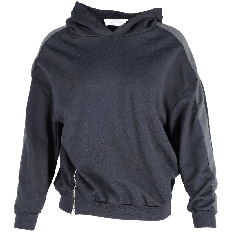 Women's Elegant Clothes Iro Zipper Detail Hoodie in Navy Blue Polyamide