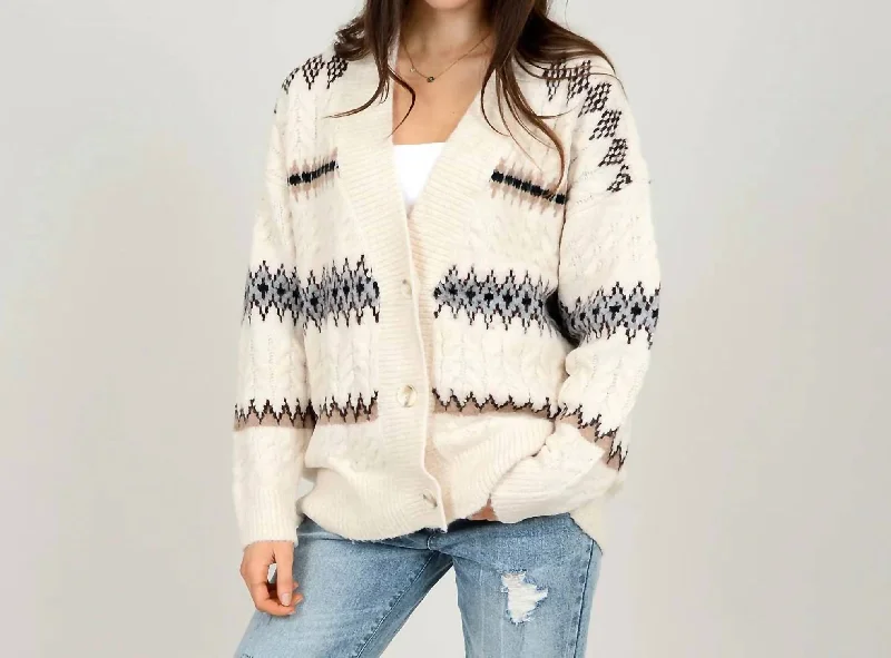 Women's Seasonal Clothing Anne Long Sleeve V-Neck Cardigan In White