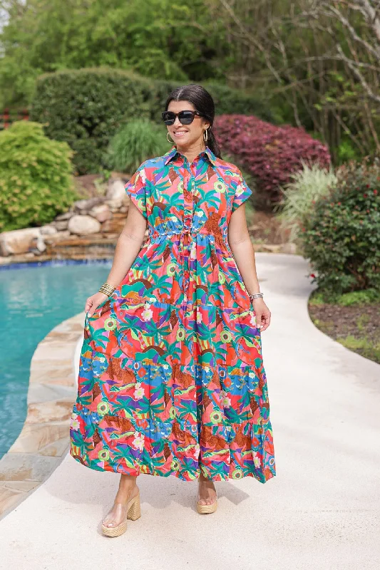 Plus Size Women's Fashion and Clothing Briton Court Tropical Perfection Maxi Gianna Dress