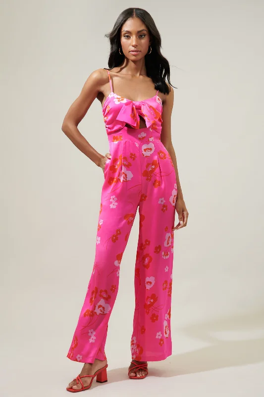Timeless Women's Clothing Cherry Blossom Raleigh Cut Out Straight Leg Jumpsuit