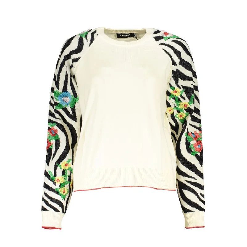 Women's High-Fashion Clothes Desigual Elegant Crew Neck Sweater with Contrast Women's Details Women's High-Fashion Clothes Desigual Elegant Crew Neck Sweater with Contrast Women's Details