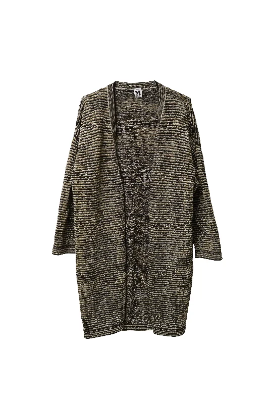 Vintage-Inspired Women's Clothes Missoni Long Lurex Cardigan in Black and Gold Nylon Vintage-Inspired Women's Clothes Missoni Long Lurex Cardigan in Black and Gold Nylon