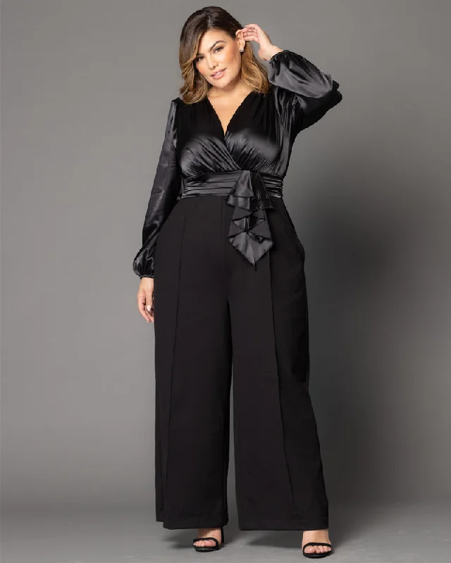 Women's Night-Out Clothes Refined Satin Jumpsuit