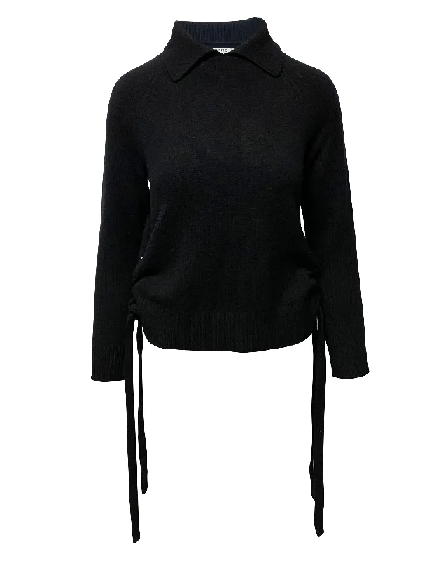 Stylish And Comfortable Clothing For Women Frame Side Tie Sweater in Black Cashmere Stylish And Comfortable Clothing For Women Frame Side Tie Sweater in Black Cashmere