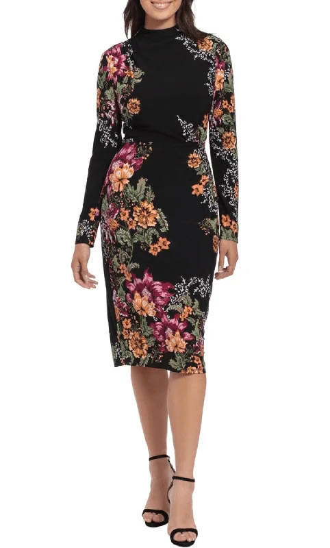 Exclusive Sale London Times T6460M - Floral Printed Bodycon Dress