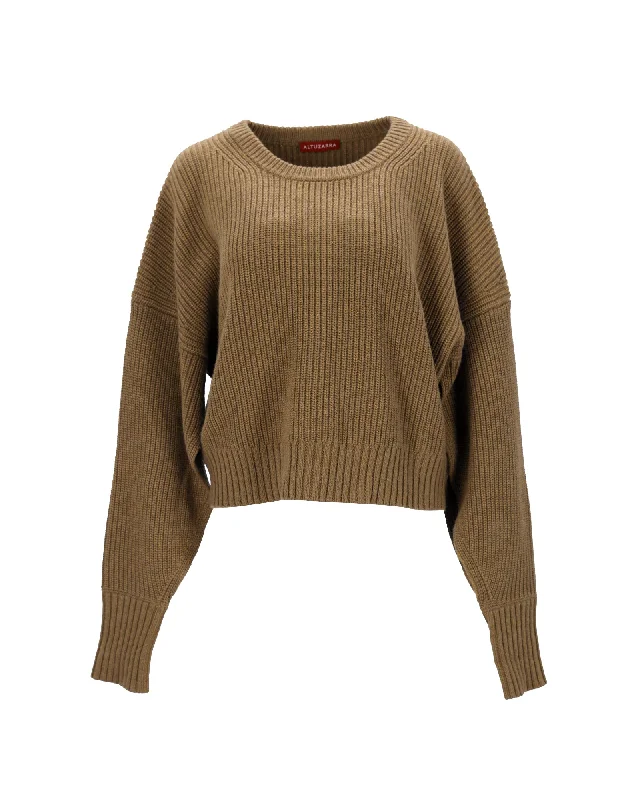 Women's Relaxed Clothes Altuzarra Anthea Cashmere-Blend Sweater In Khaki Cotton