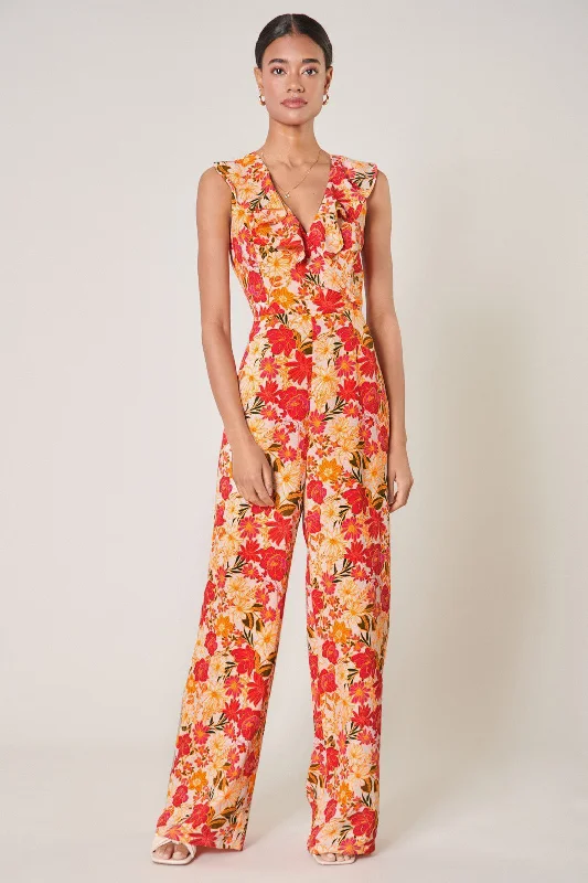 Women's Occasion Wear Clothing Didion Floral Sleeveless Surplice Jumpsuit