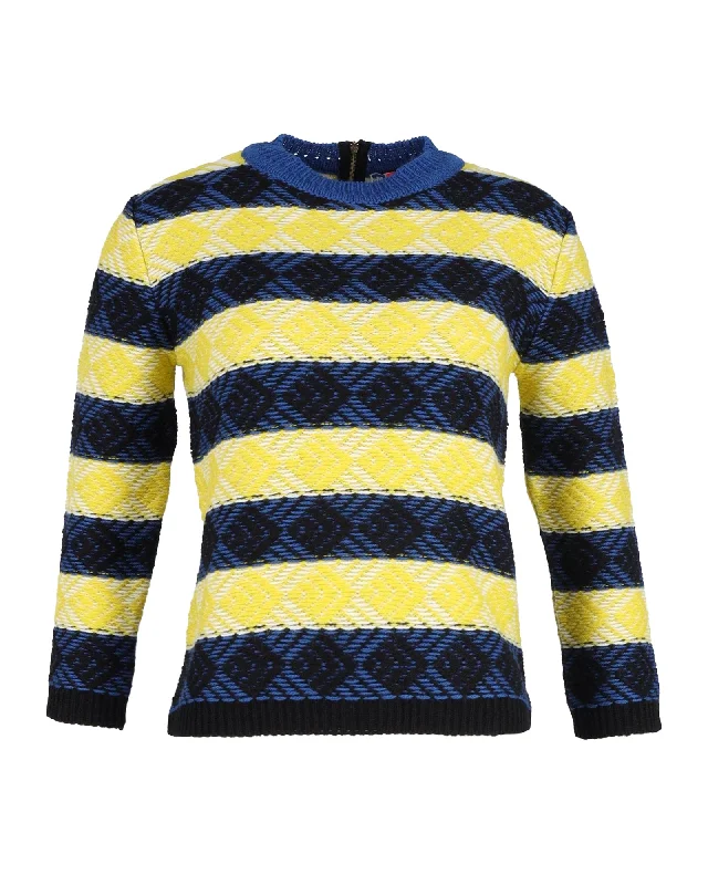 Vintage Clothing For Women MSGM Striped Patterned Sweater in Multicolor Wool