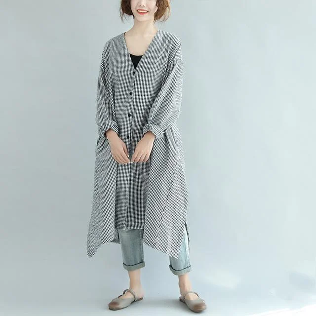 Women's Clothes For Work Events Sweet Pea Plaid Oversized Shirt