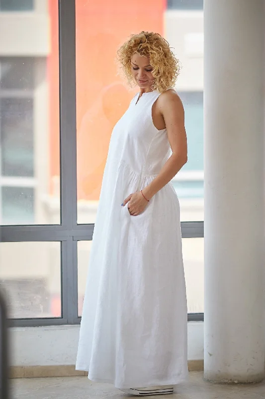 Elegant Clothing For Women Linen Floor Length Gown