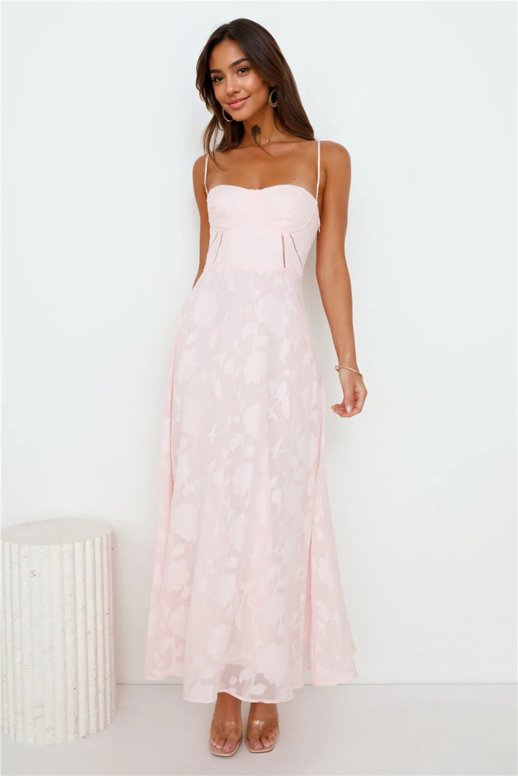 Women's Vintage Clothes Softest Sand Maxi Dress Pink