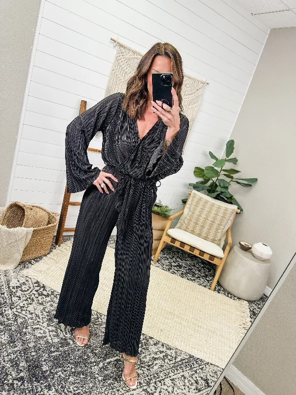 Vintage Fashion Night Out Plisse Jumpsuit