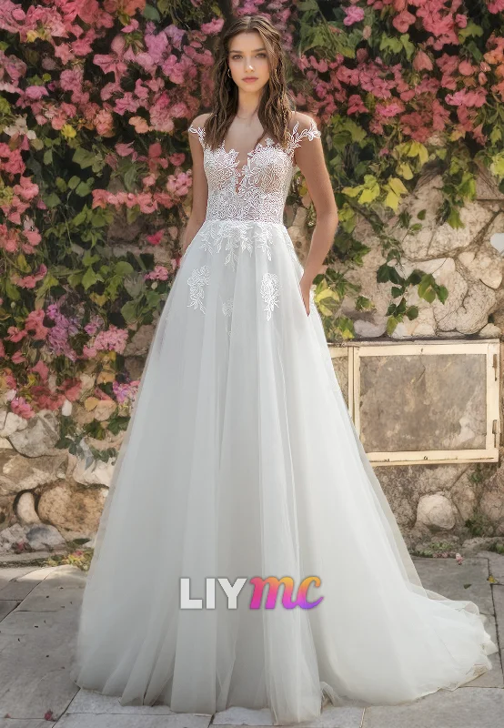 Classic Clothes For Women V-Neck Sleeveless Appliques Ball Gown A-Line Wedding Dress Classic Clothes For Women V-Neck Sleeveless Appliques Ball Gown A-Line Wedding Dress