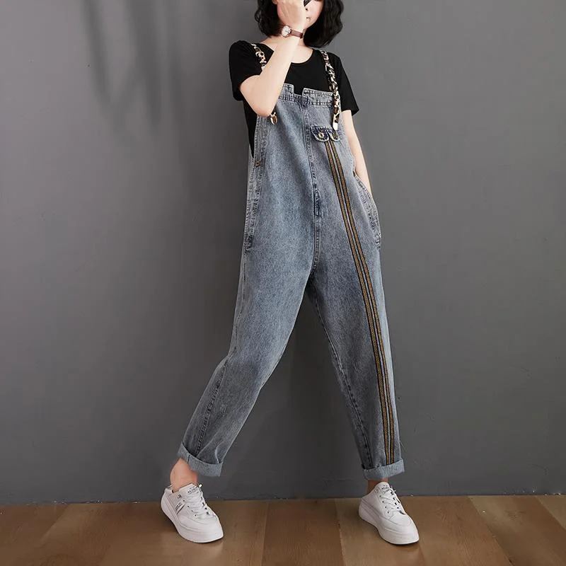 Style Beyond Borders Women Retro Loose Autumn Denim Jumpsuit