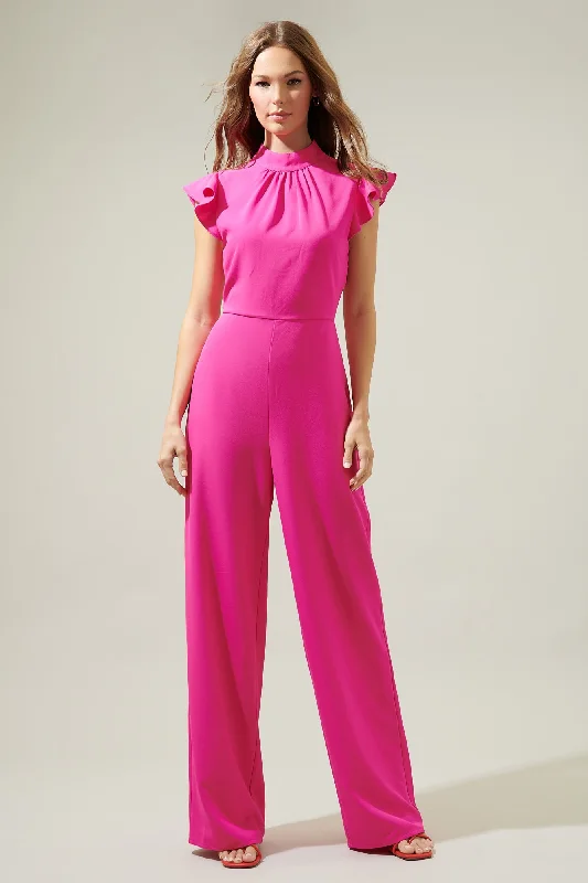Women's Clothing For Travel Arabella Mock Neck Wide Leg Jumpsuit