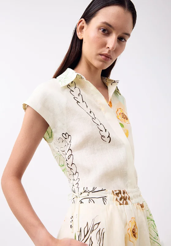 Winter Warehouse Sale Maison Linen Shirt_Print