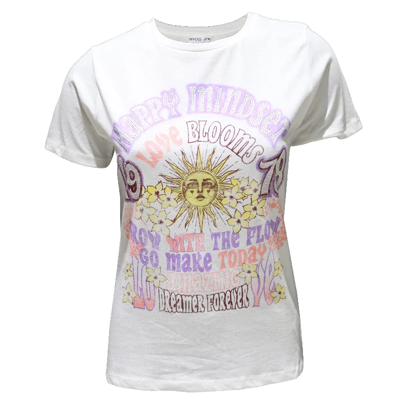 Modern Chic Discounts White Embellished T Shirt