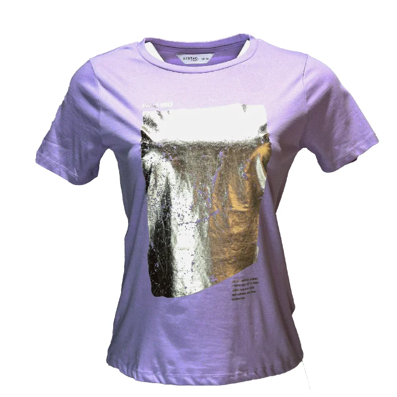 Sustainable Fashion Extravaganza Lilac Foil Printed T Shirt