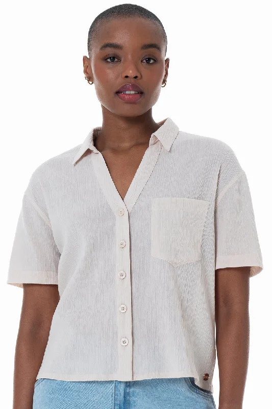 Trendy Street Style Textured Shirt _ 152234 _ Stone