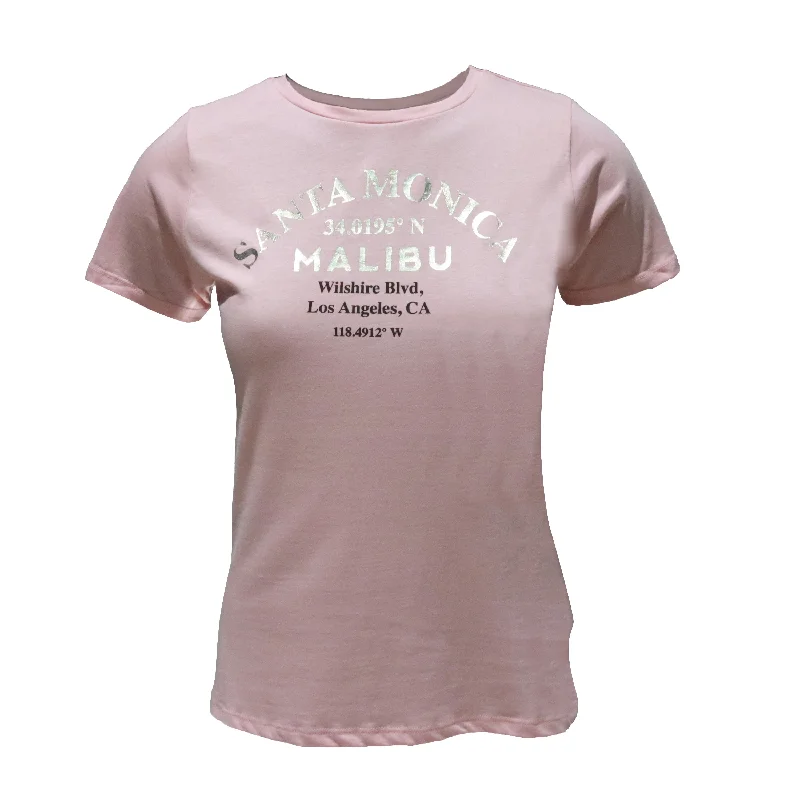 Vintage-Inspired Style Offers Pale Pink Printed T Shirt
